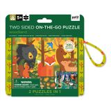 Dřevěné hračky Petit Collage Puzzle 2v1 lesní zvěř