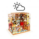 Dřevěné hračky RoboTime miniatura domečku Knihovna