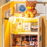 Dřevěné hračky RoboTime miniatura domečku Medvědí knihkupectví