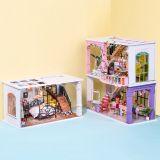 Dřevěné hračky RoboTime miniatura domečku Podkrovní párty jídelna