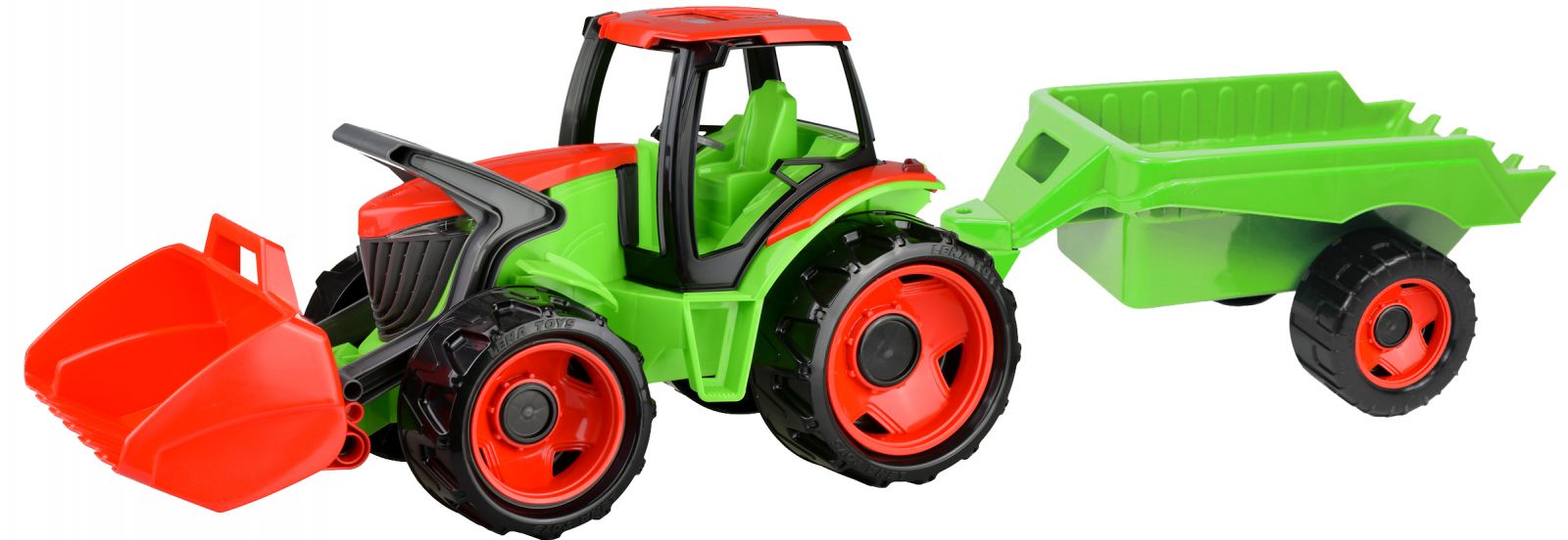 Dřevěné hračky Lena Traktor se lžící a vozíkem