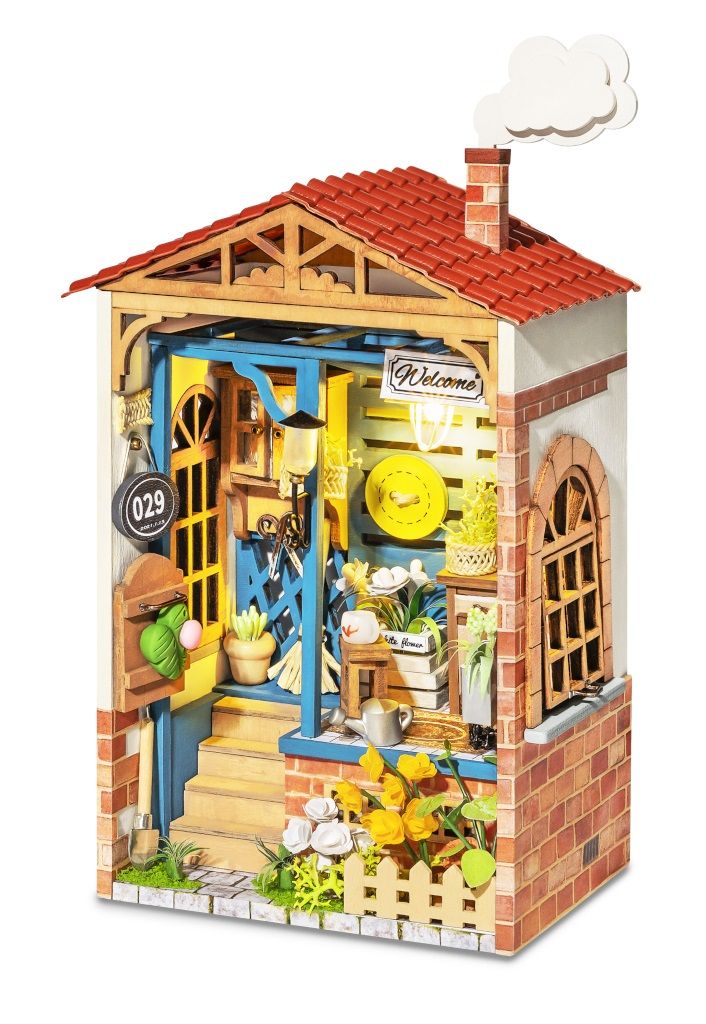 Dřevěné hračky RoboTime miniatura domečku Dvorek snů