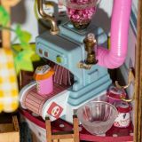 Dřevěné hračky RoboTime miniatura domečku Obchod se sladkými džemy