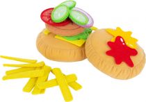 Dřevěné hračky small foot Látkový hamburger a hranolky