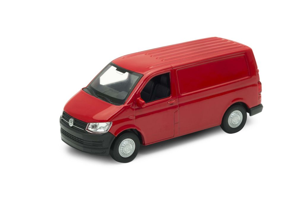 Dřevěné hračky Welly Volkswagen Transporter T6 VAN 1:34 červená