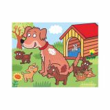 Dřevěné hračky Dino Dřevěné kostky Domácí zvířátka 12 ks
