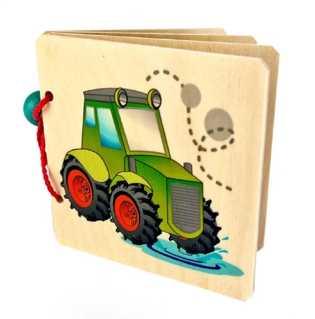 Dřevěné hračky Hess Obrázková kniha auta a dopravní prostředky