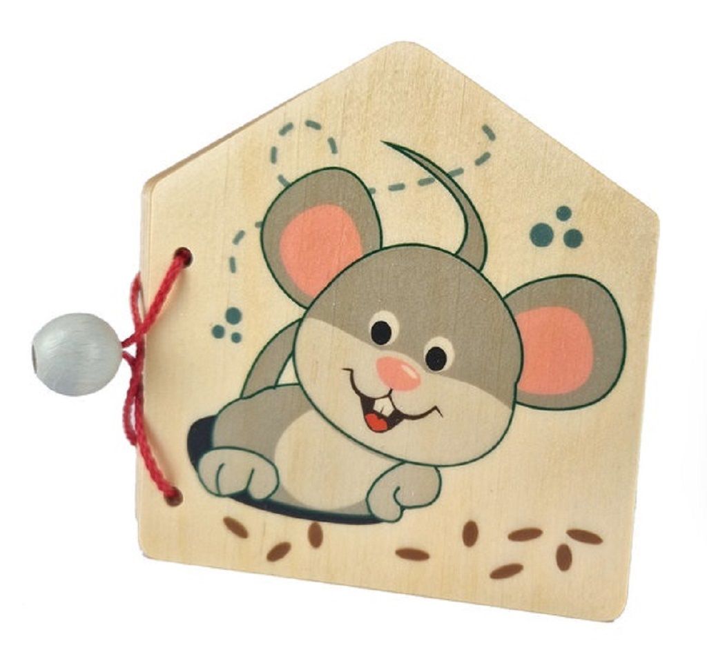 Dřevěné hračky Hess Obrázková kniha myš a domácí zvířátka