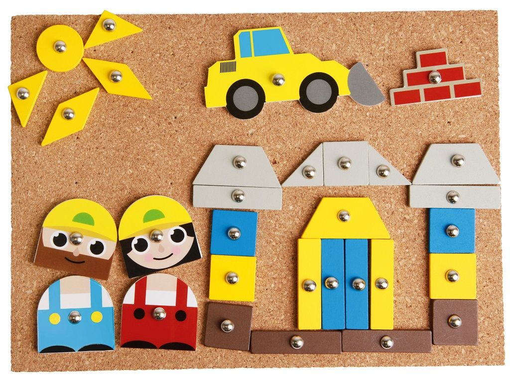 Dřevěné hračky Lena Zatloukací hra staveniště