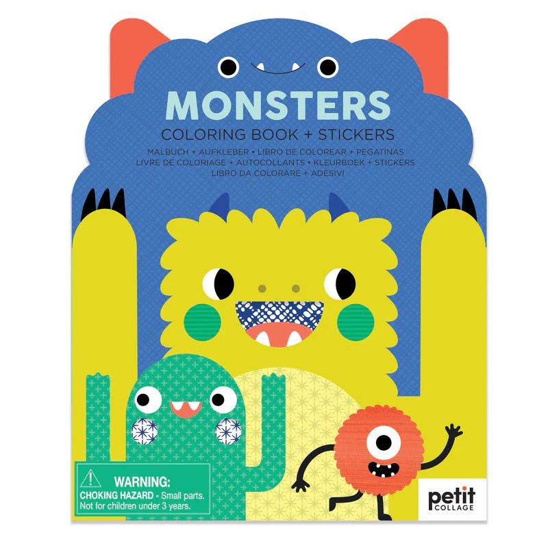 Dřevěné hračky Petit Collage Omalovánka se samolepkami Monstra