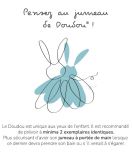 Dřevěné hračky Doudou Dárková sada modrá - králíček s muchláčkem 10 cm Doudou et Compagnie Paris