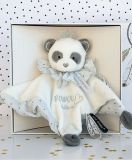 Dřevěné hračky Doudou Dárková sada - plyšový muchláček panda 20 cm Doudou et Compagnie Paris