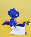 Dřevěné hračky Doudou Dárková sada - Plyšový dinosaurus s dečkou 25 cm modrý Doudou et Compagnie Paris