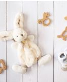 Dřevěné hračky Doudou Dárková sada - Plyšový králíček krémový 26 cm Doudou et Compagnie Paris