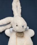 Dřevěné hračky Doudou Dárková sada - Plyšový králíček modrý 26 cm Doudou et Compagnie Paris