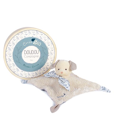 Dřevěné hračky Doudou Dárková sada - Plyšový králíček s béžovou dečkou z BIO bavlny 25 cm Doudou et Compagnie Paris
