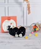 Dřevěné hračky Doudou Dárková sada - Sada prvních botiček černá kočka 0-6 měsíců Doudou et Compagnie Paris