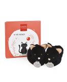 Dřevěné hračky Doudou Dárková sada - Sada prvních botiček černá kočka 0-6 měsíců Doudou et Compagnie Paris