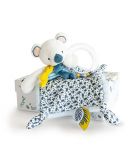 Dřevěné hračky Doudou Dárková sada - koala Yoca s chrastítkem 22 cm Doudou et Compagnie Paris