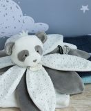 Dřevěné hračky Doudou Dárková sada - plyšový muchláček panda 26 cm Doudou et Compagnie Paris