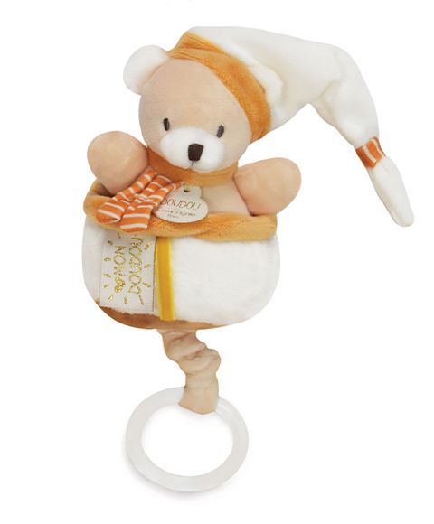 Dřevěné hračky Doudou Plyšová hudební hračka 20 cm medvěd Doudou et Compagnie Paris