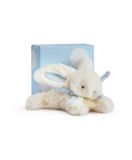 Dřevěné hračky Doudou Dárková sada - Plyšový králíček modrý 16 cm Doudou et Compagnie Paris