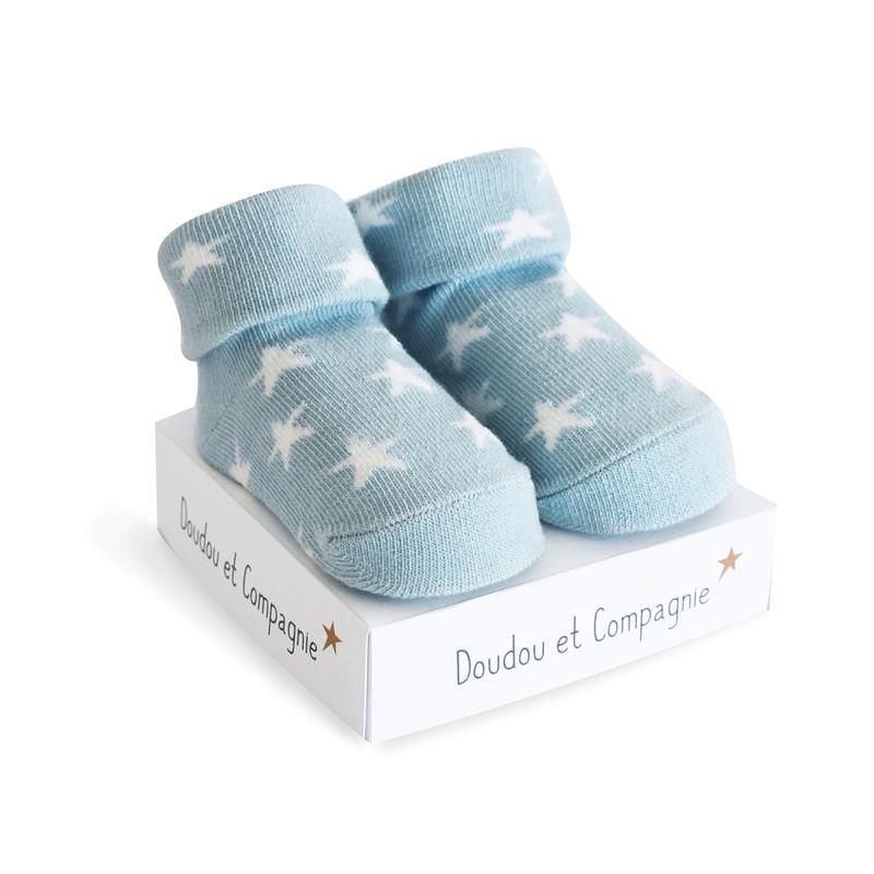 Dřevěné hračky Doudou Ponožky pro chlapečka 0-6 měs. 1 pár modrá s hvězdičkami Doudou et Compagnie Paris