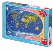Dino Puzzle Dětská mapa 300 XL dílků