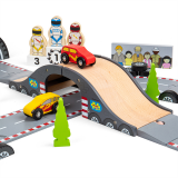 Dřevěné hračky Bigjigs Rail Dřevěná autodráha závodní den