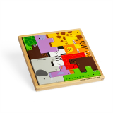Dřevěné hračky Bigjigs Toys Dřevěné kostky puzzle se zvířátky safari