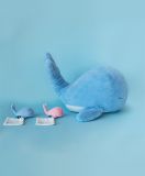 Dřevěné hračky Doudou Plyšová modrá velryba 60 cm Doudou et Compagnie Paris