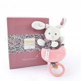 Dřevěné hračky Doudou Dárková sada - Plyšový králíček hrající melodii růžový 20 cm Doudou et Compagnie Paris