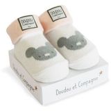 Dřevěné hračky Doudou Dárková sada - Ponožky pro holčičku 0-6 měs. 1 pár Doudou et Compagnie Paris