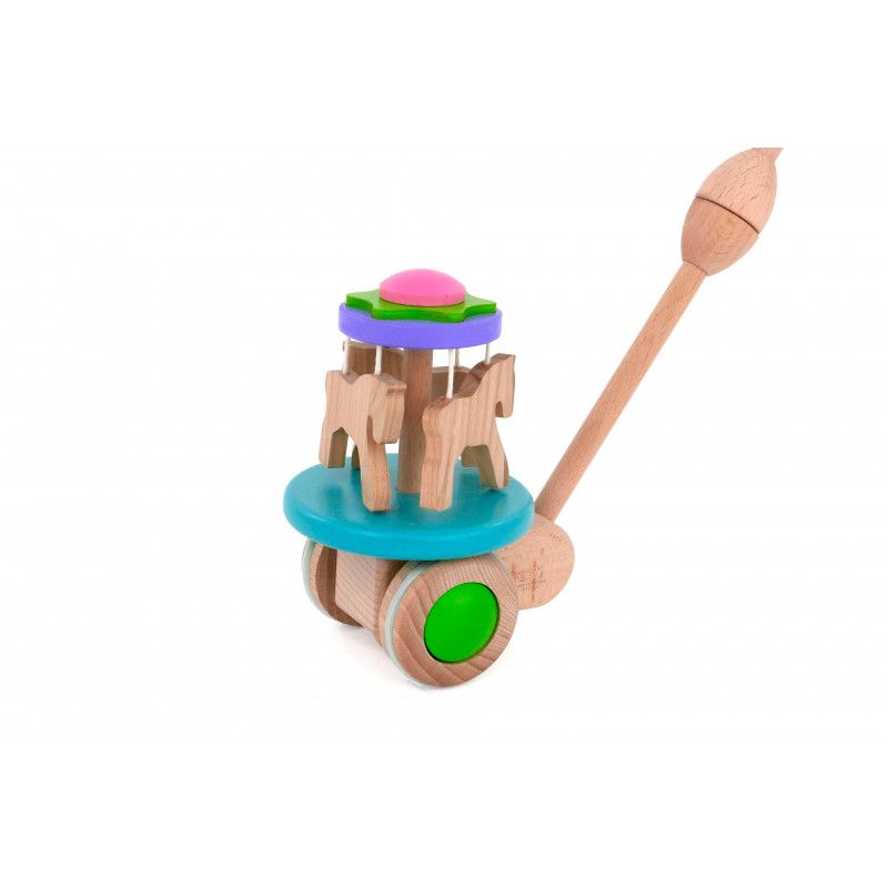 Dřevěné hračky Bajo Dřevěný jezdík kolotoč