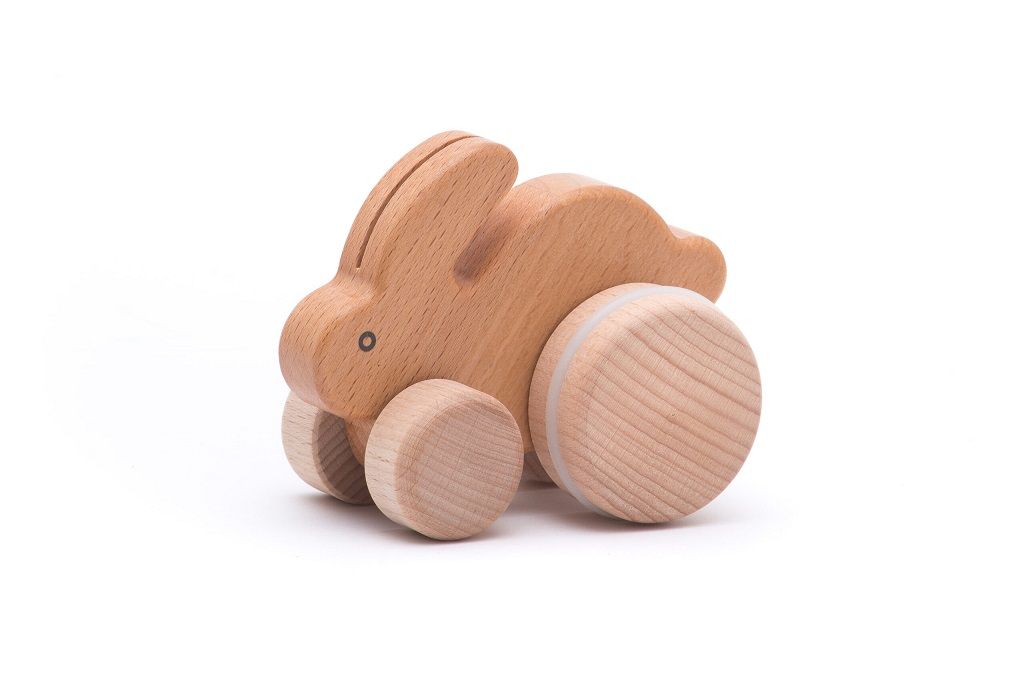 Dřevěné hračky Bajo Malý dřevěný králíček do ruky natural