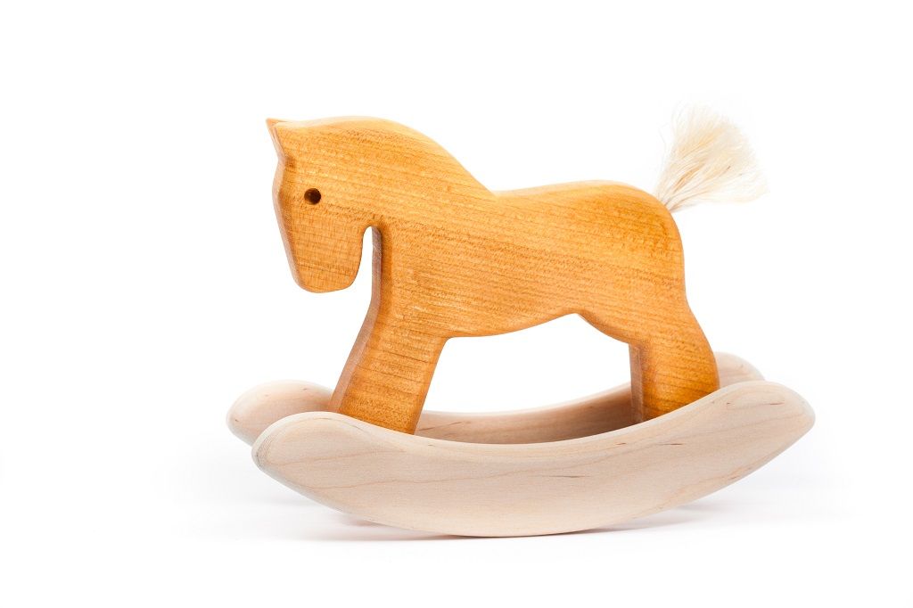 Dřevěné hračky Bajo Mini houpací kůň natural