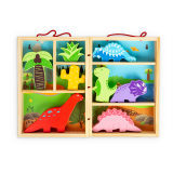 Dřevěné hračky Bigjigs Toys Krabička na hraní dinosauři