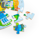 Dřevěné hračky Bigjigs Toys Kruhové puzzle Recyklace