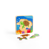 Dřevěné hračky Bigjigs Toys Puzzle Životní cyklus želvy