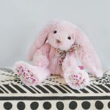 Dřevěné hračky Doudou Histoire d´Ours Plyšová hračka růžový králíček 40 cm