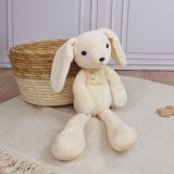 Dřevěné hračky Doudou Histoire d´Ours Plyšový kamarád bílý králíček 40 cm