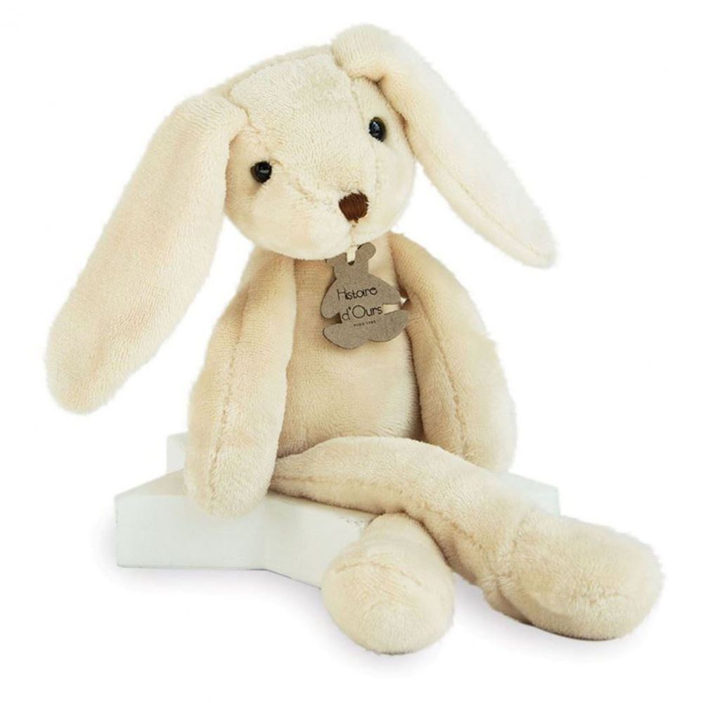 Dřevěné hračky Doudou Histoire d´Ours Plyšový kamarád bílý králíček 40 cm