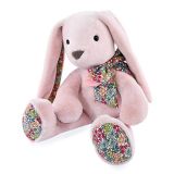 Dřevěné hračky Doudou Histoire d´Ours Plyšový kamarád růžový králíček 40 cm