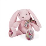 Dřevěné hračky Doudou Histoire d´Ours Plyšový kamarád růžový králíček 25 cm