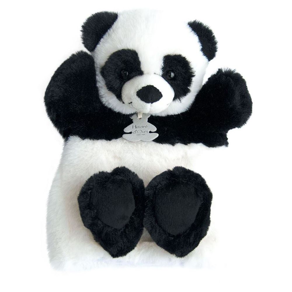 Dřevěné hračky Doudou Histoire d´Ours Plyšový maňásek panda 25 cm