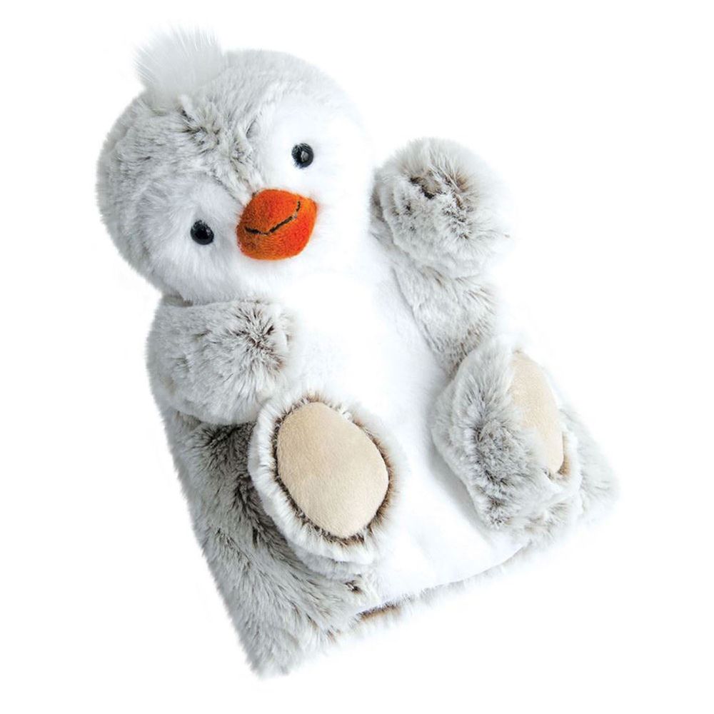 Dřevěné hračky Doudou Histoire d´Ours Plyšový maňásek tučňák 25 cm