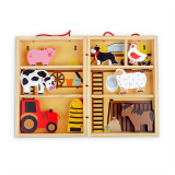 Dřevěné hračky Bigjigs Toys Krabička na hraní farma zvířat