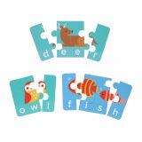 Dřevěné hračky Petit Collage Moje první hláskování puzzle se zvířátky