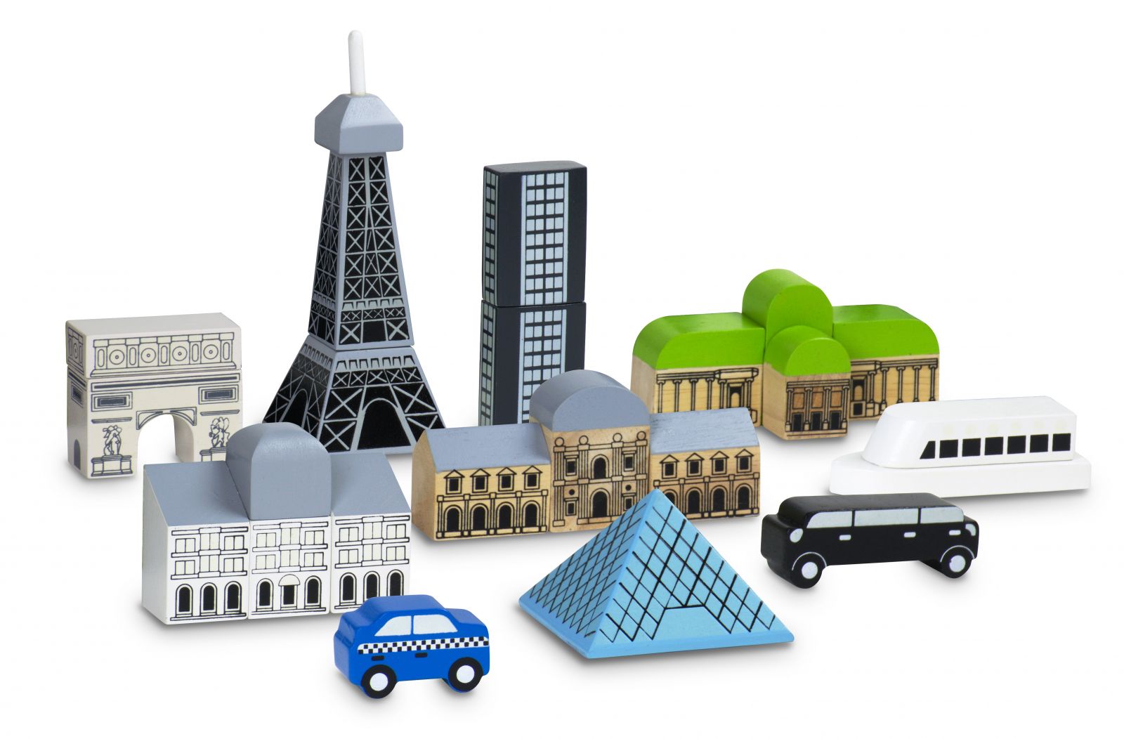 Dřevěné hračky Wonderworld Svítící kostky Paris