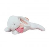 Dřevěné hračky Doudou Plyšový králík s tmavě růžovou bambulkou 65 cm Doudou et Compagnie Paris